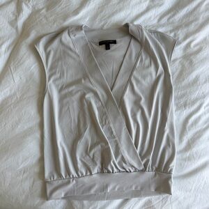 Banana Republic Light Gray Sleeveless Wrap Tank